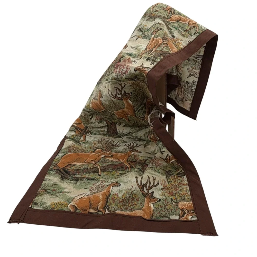 Handmade Deer Stag Table‎ Linens Lot (4) 2 Runners + 2 Placemats Rustic Lodge